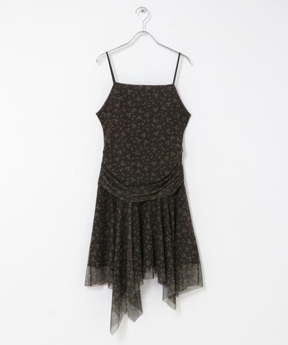 小花圖案 自然風 吊帶連衣裙