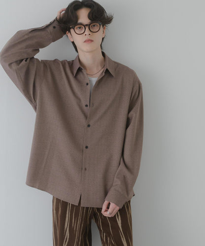 彩色粗節紋 標準領設計 襯衫