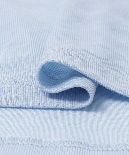 U領 織標設計 透紗上衣