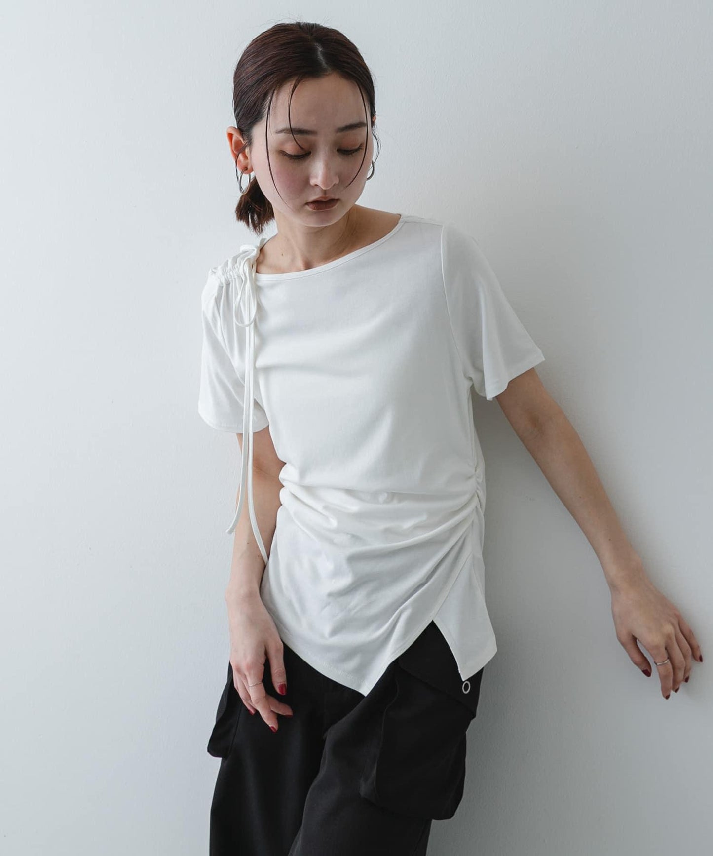 不對稱設計短袖T恤