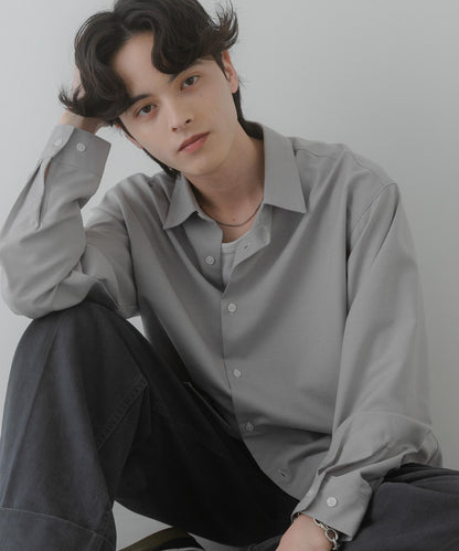 彩色粗節紋 標準領設計 襯衫