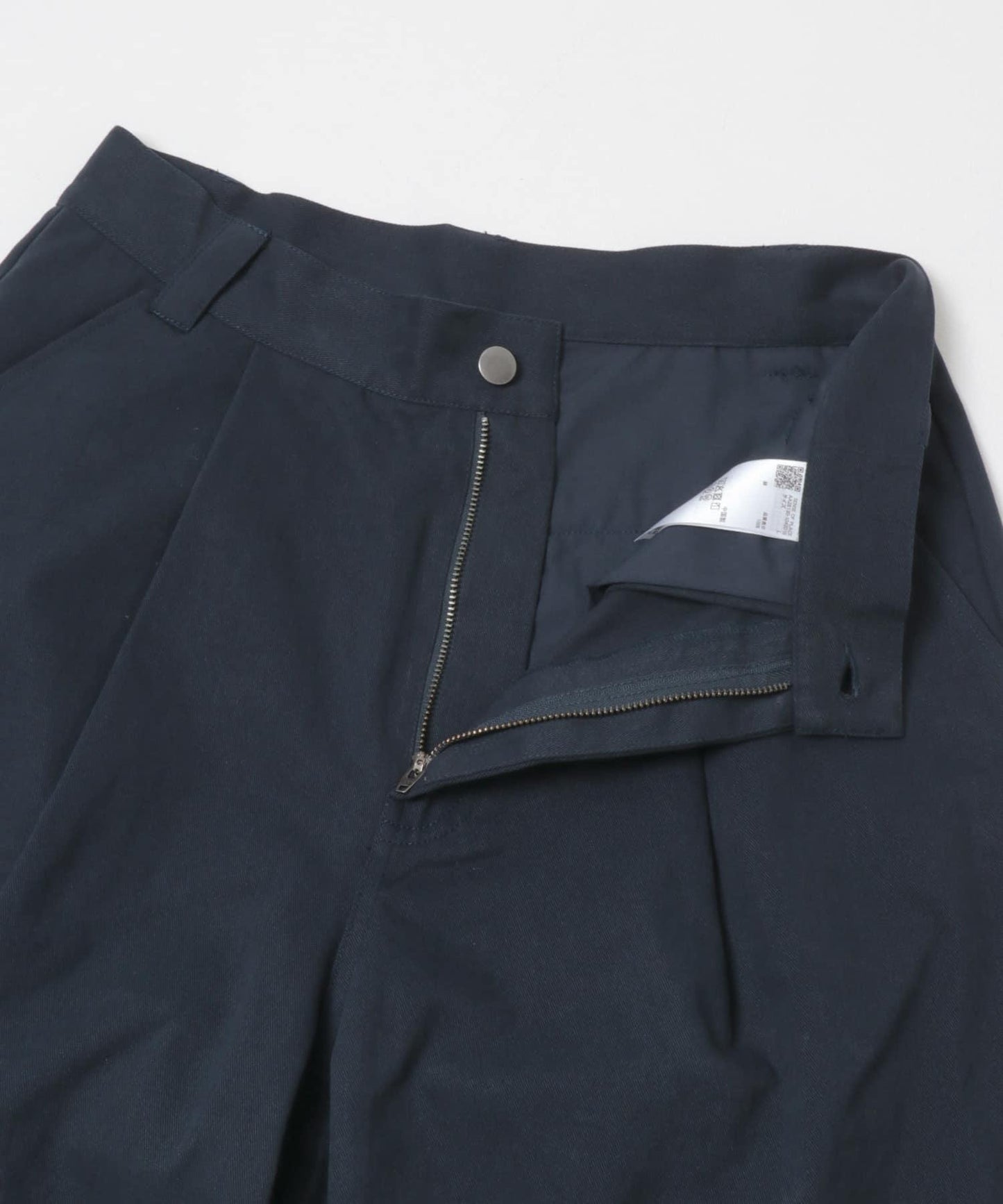 棉斜紋 褶飾 闊腿 褲子