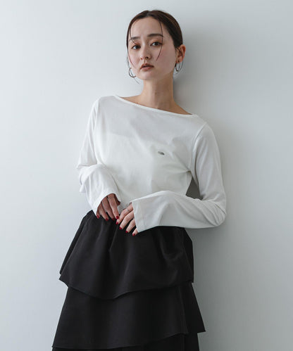 直筒版型 船領 透膚面料 T恤