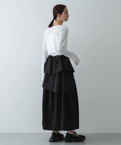 直筒版型 船領 透膚面料 T恤