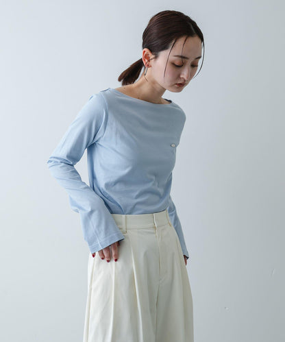 直筒版型 船領 透膚面料 T恤