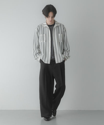 雙口袋 開領 蕾絲 襯衫