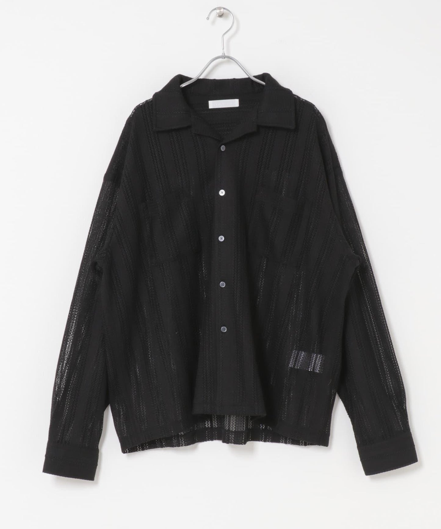 雙口袋 開領 蕾絲 襯衫