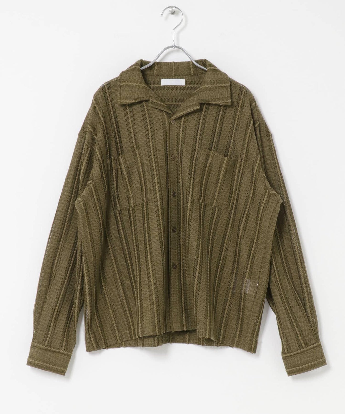 雙口袋 開領 蕾絲 襯衫