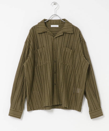 雙口袋 開領 蕾絲 襯衫