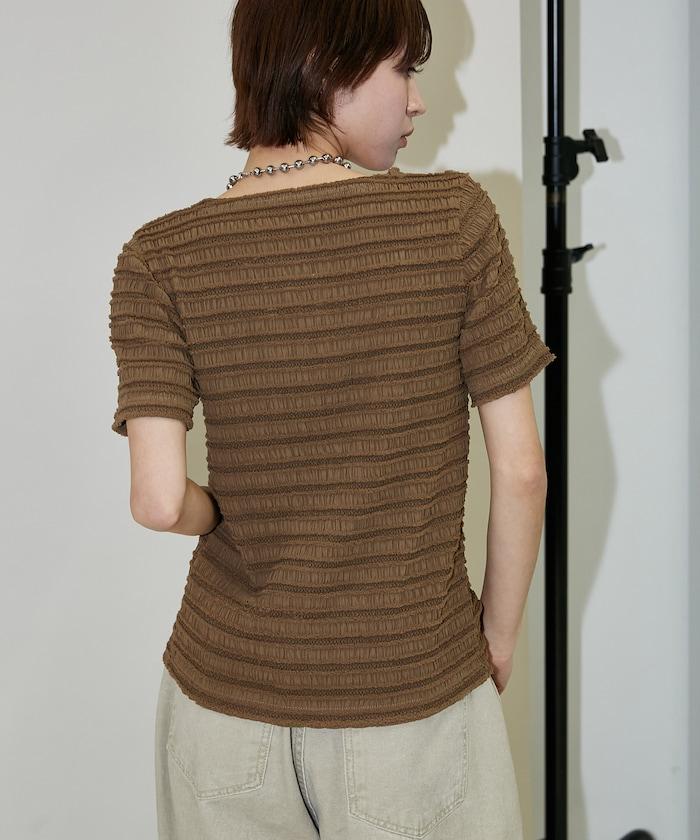 V領 半袖 針織開衫