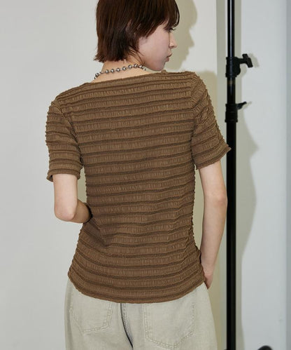 V領 半袖 針織開衫