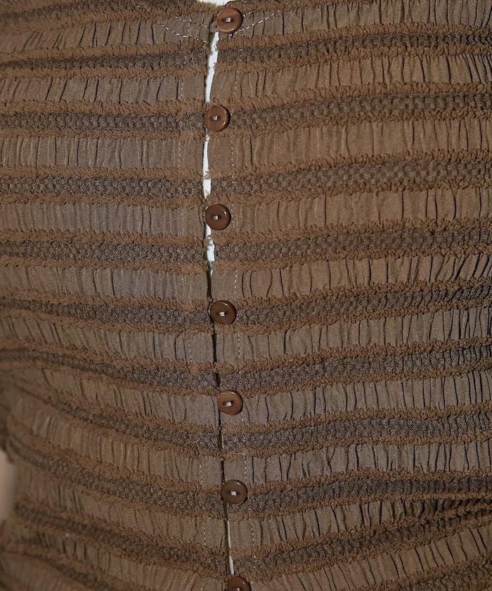 V領 半袖 針織開衫