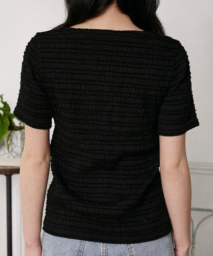 V領 半袖 針織開衫