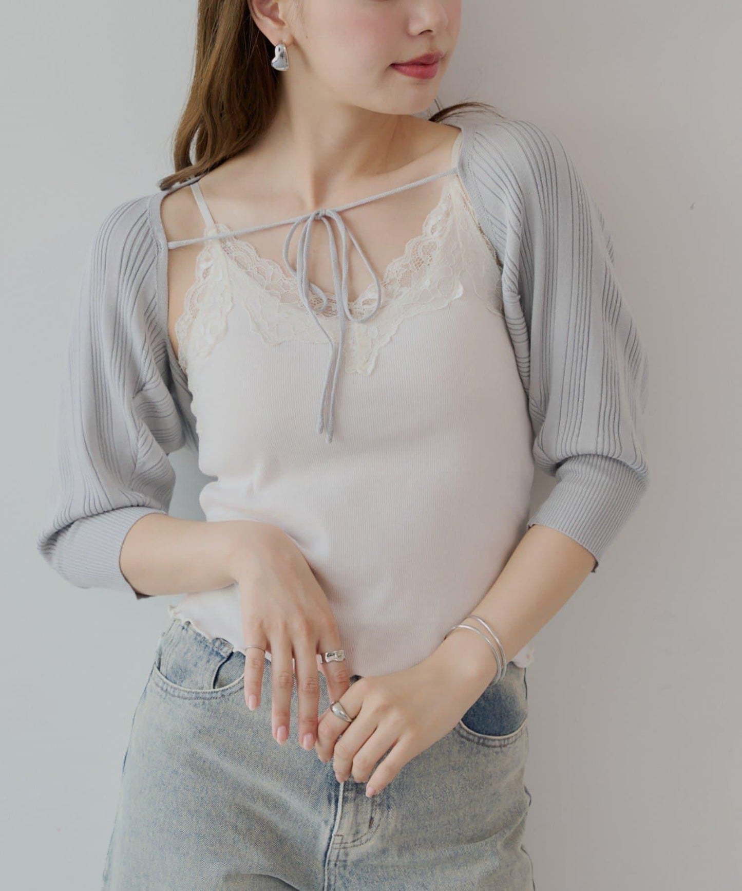 Chico 帶胸墊蕾絲吊帶背心