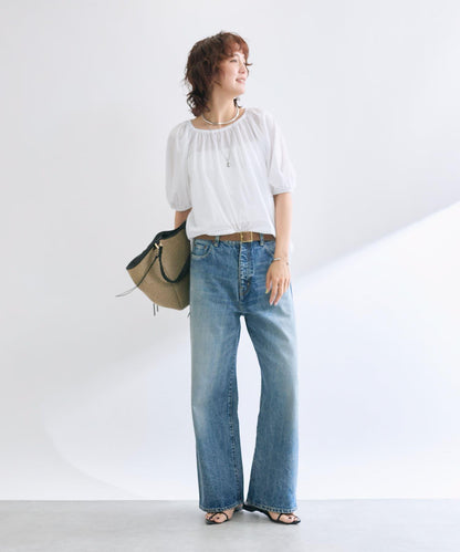 褶皺設計 彈力面料 套頭上衣