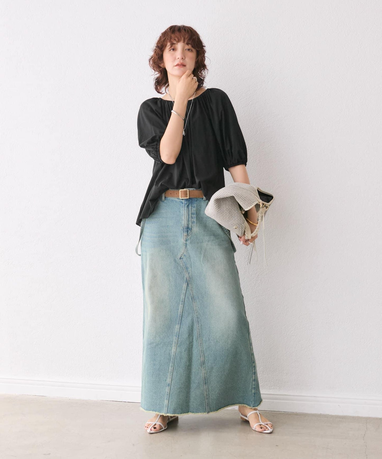 褶皺設計 彈力面料 套頭上衣