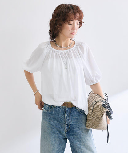 褶皺設計 彈力面料 套頭上衣