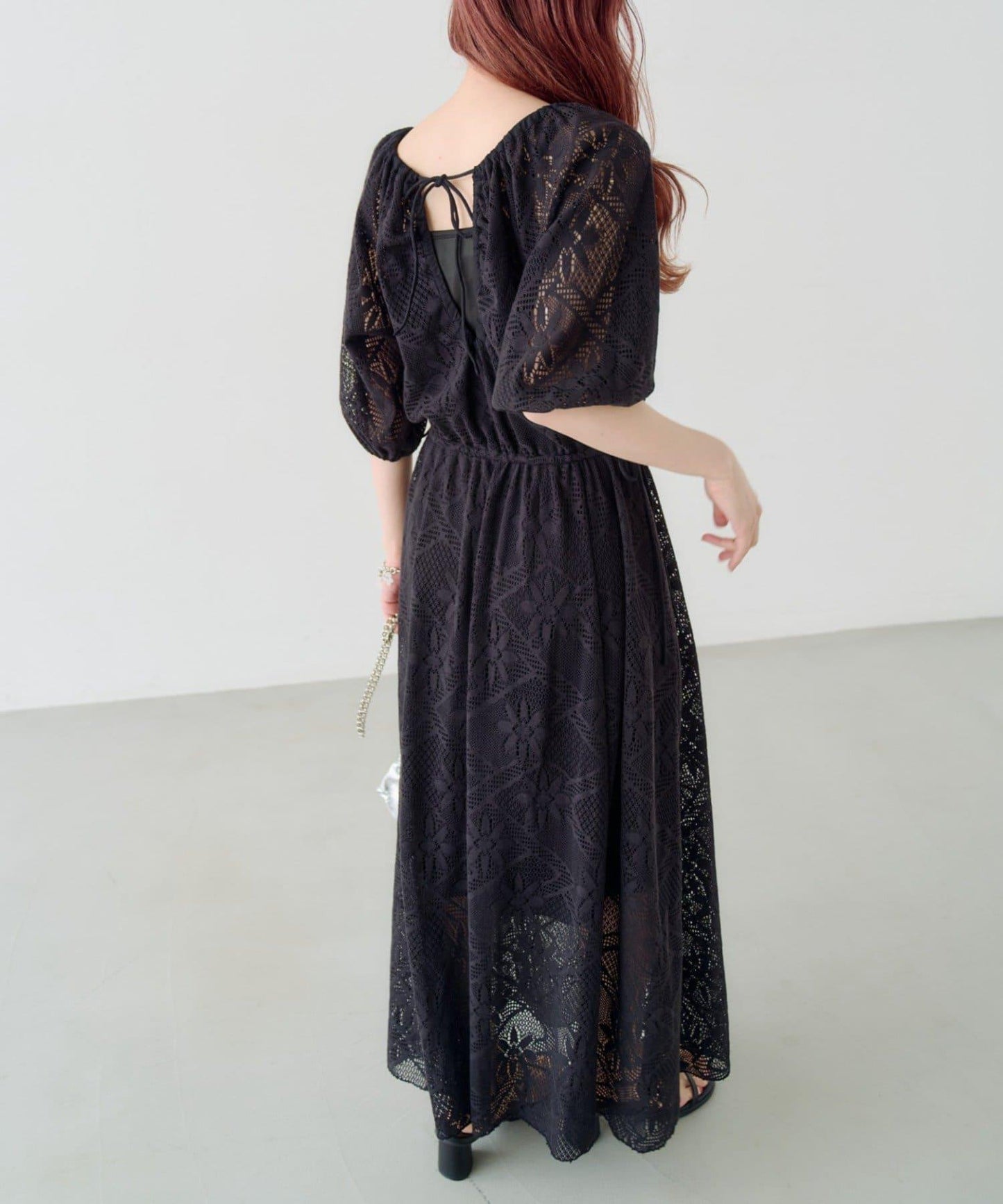 兩尺碼可選 低身長尺碼 蕾絲褶皺 連衣裙