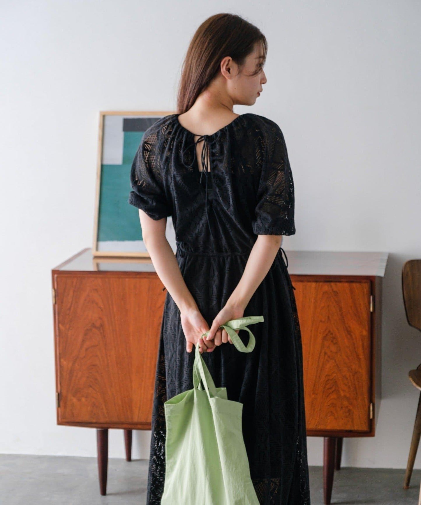 兩尺碼可選 低身長尺碼 蕾絲褶皺 連衣裙