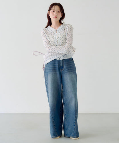 蕾絲花卉領口針織開衫