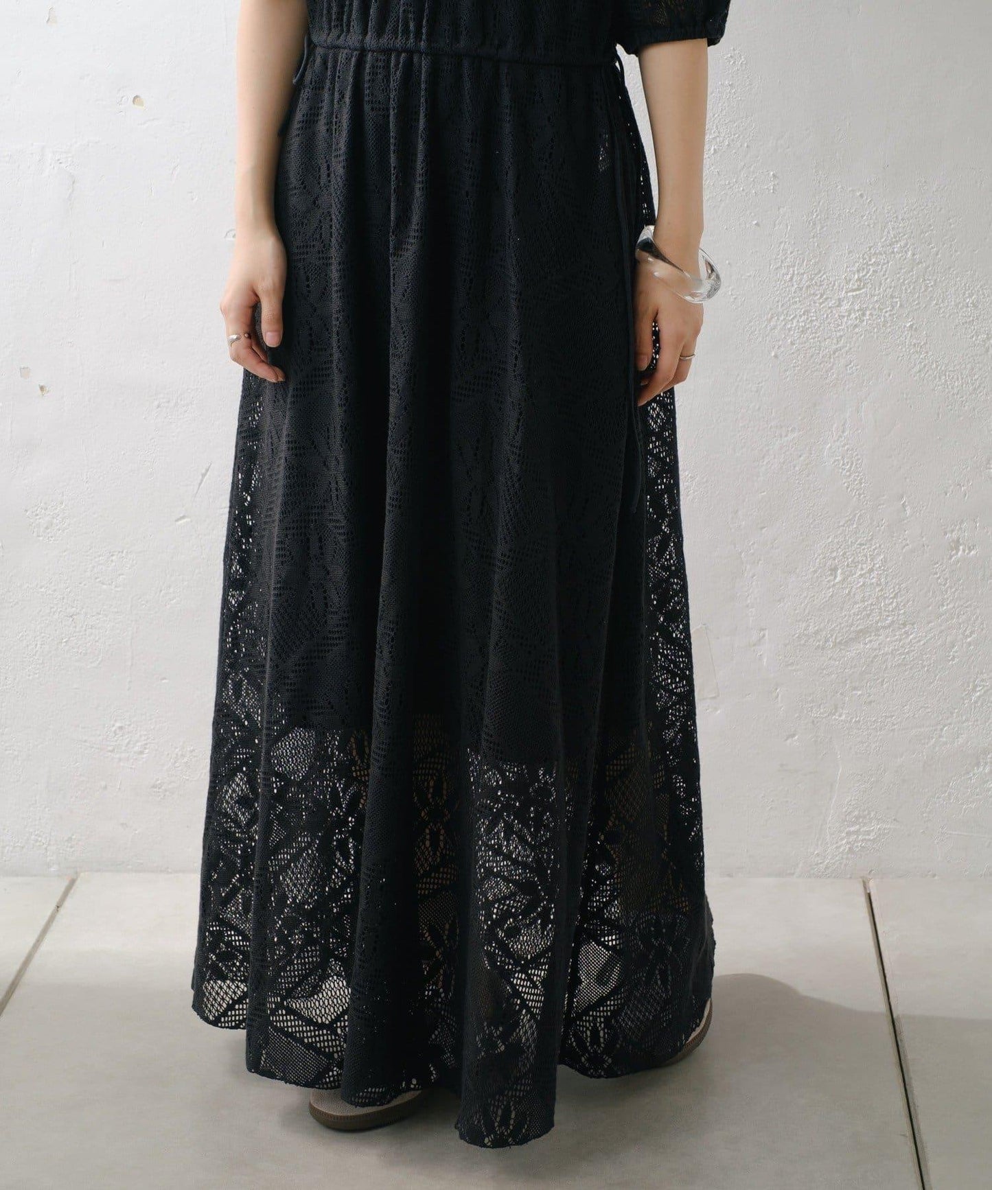 兩尺碼可選 低身長尺碼 蕾絲褶皺 連衣裙