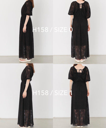 兩尺碼可選 低身長尺碼 蕾絲褶皺 連衣裙