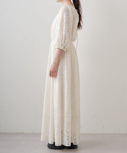 兩尺碼可選 低身長尺碼 蕾絲褶皺 連衣裙