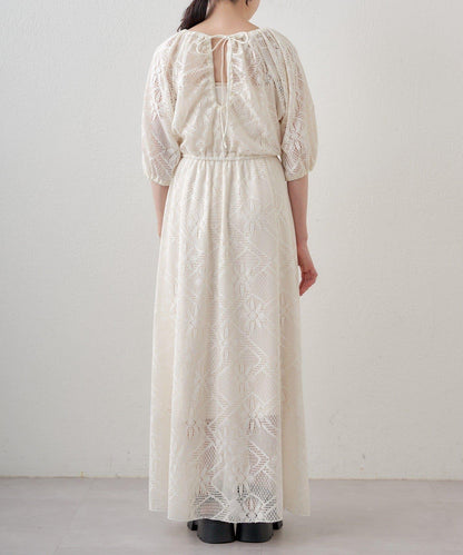 兩尺碼可選 低身長尺碼 蕾絲褶皺 連衣裙