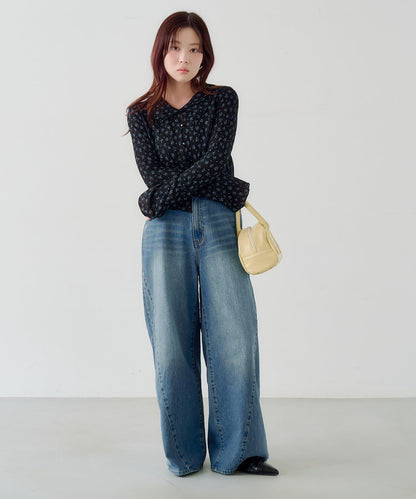 蕾絲花卉領口針織開衫