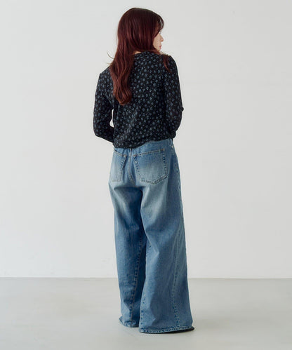 蕾絲花卉領口針織開衫