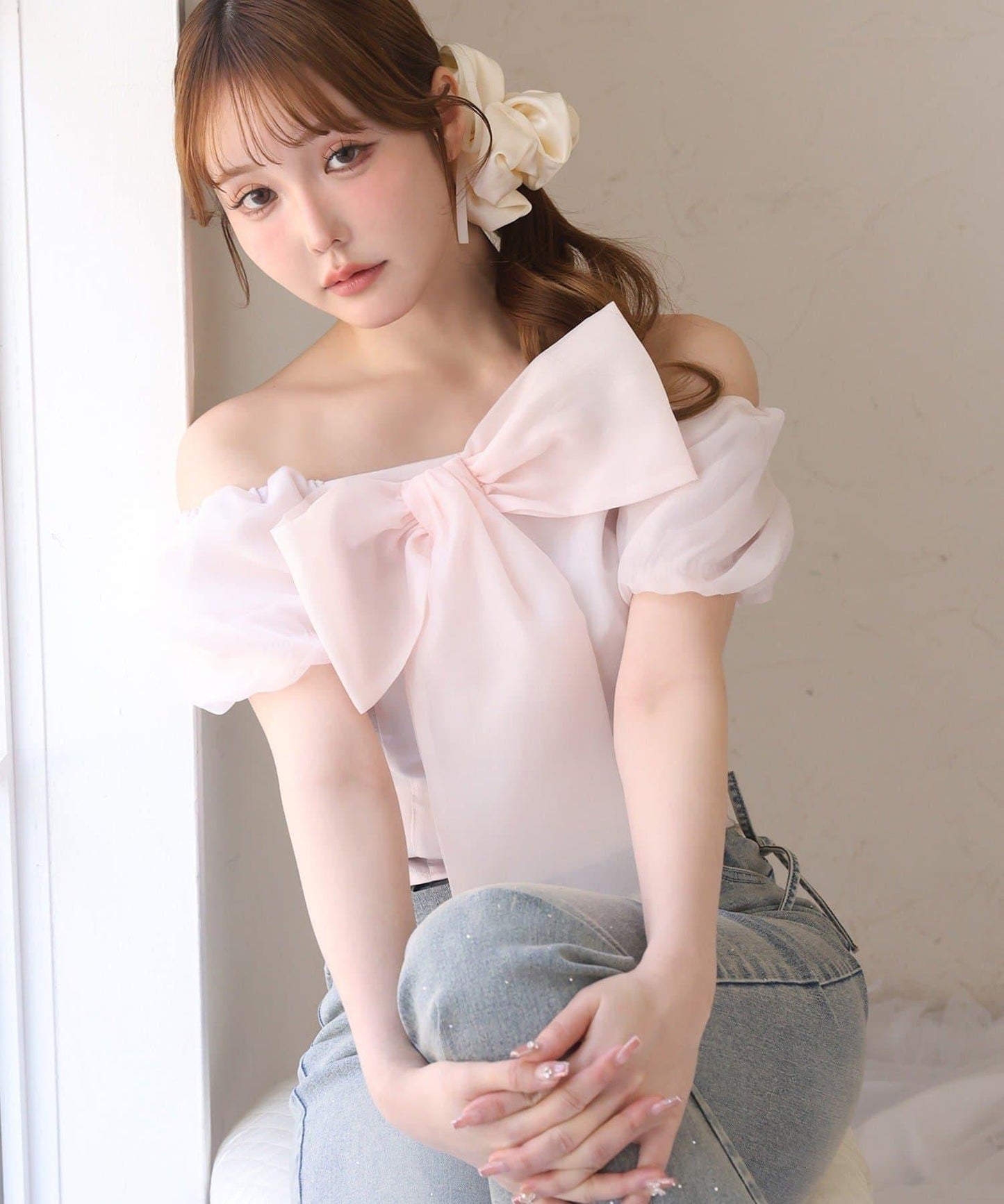 大蝴蝶結設計襯衫