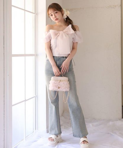 大蝴蝶結設計襯衫