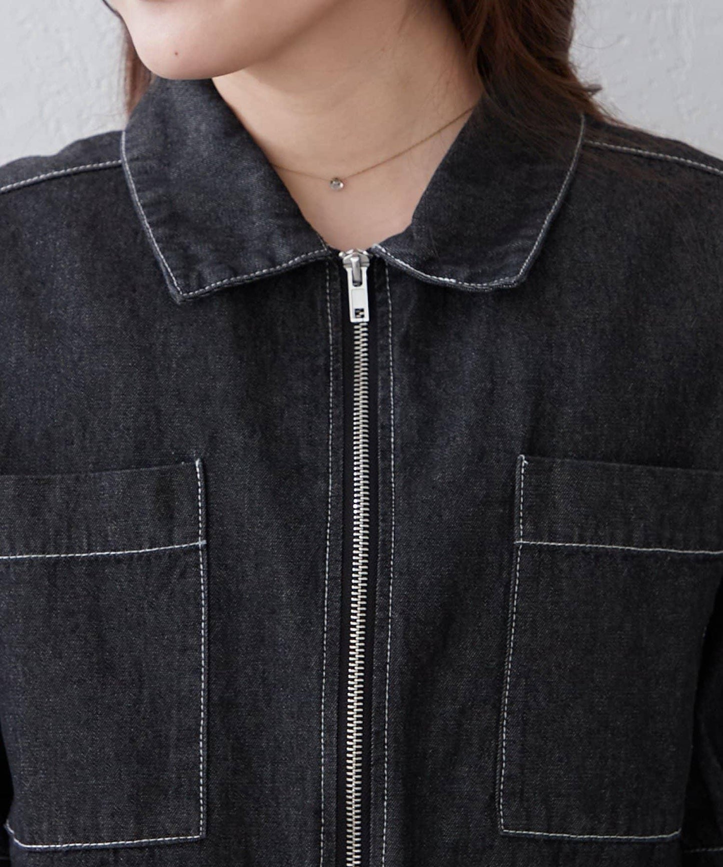 簡約風牛仔五分袖外套＋吊帶連衣裙套裝