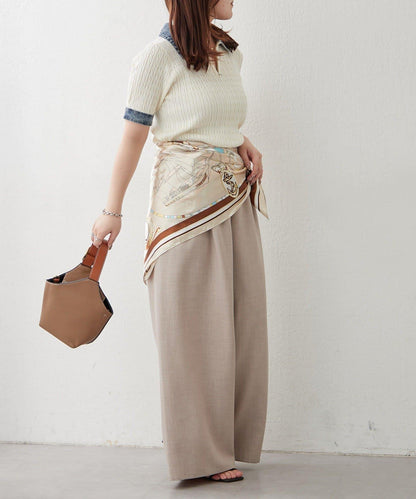 牛仔拼接 半拉鍊 簡約休閒套頭上衣