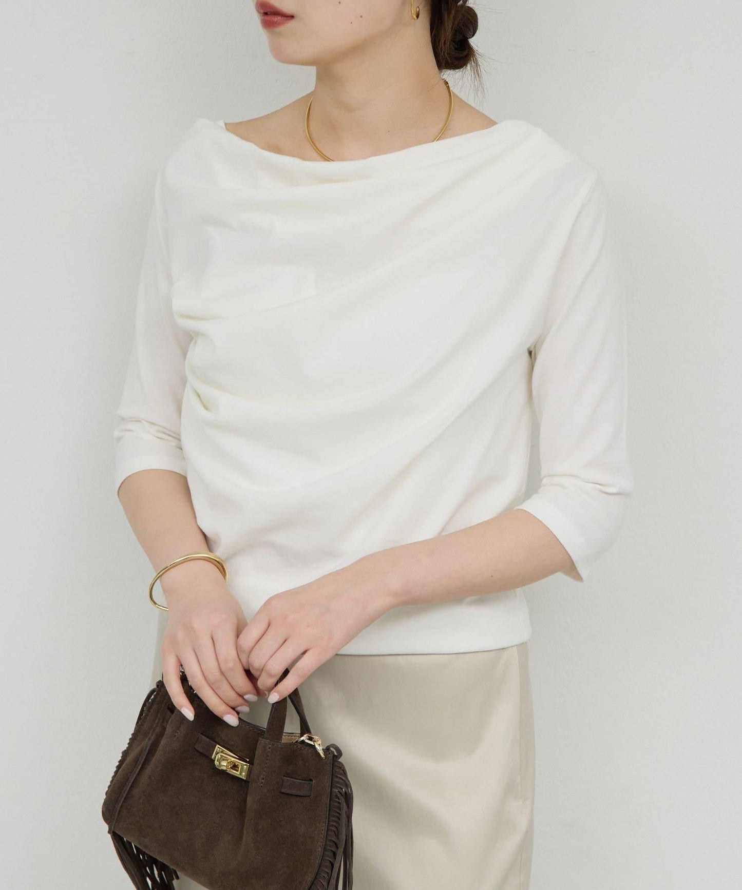 2WAY中袖針織上衣