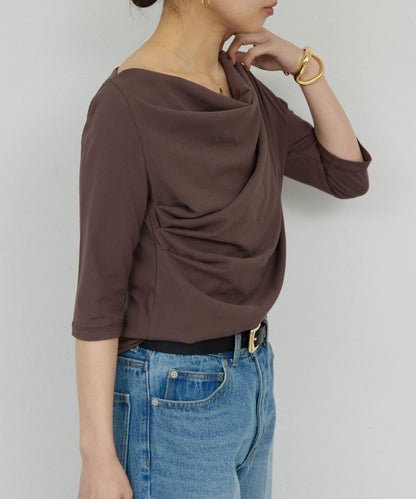 2WAY中袖針織上衣