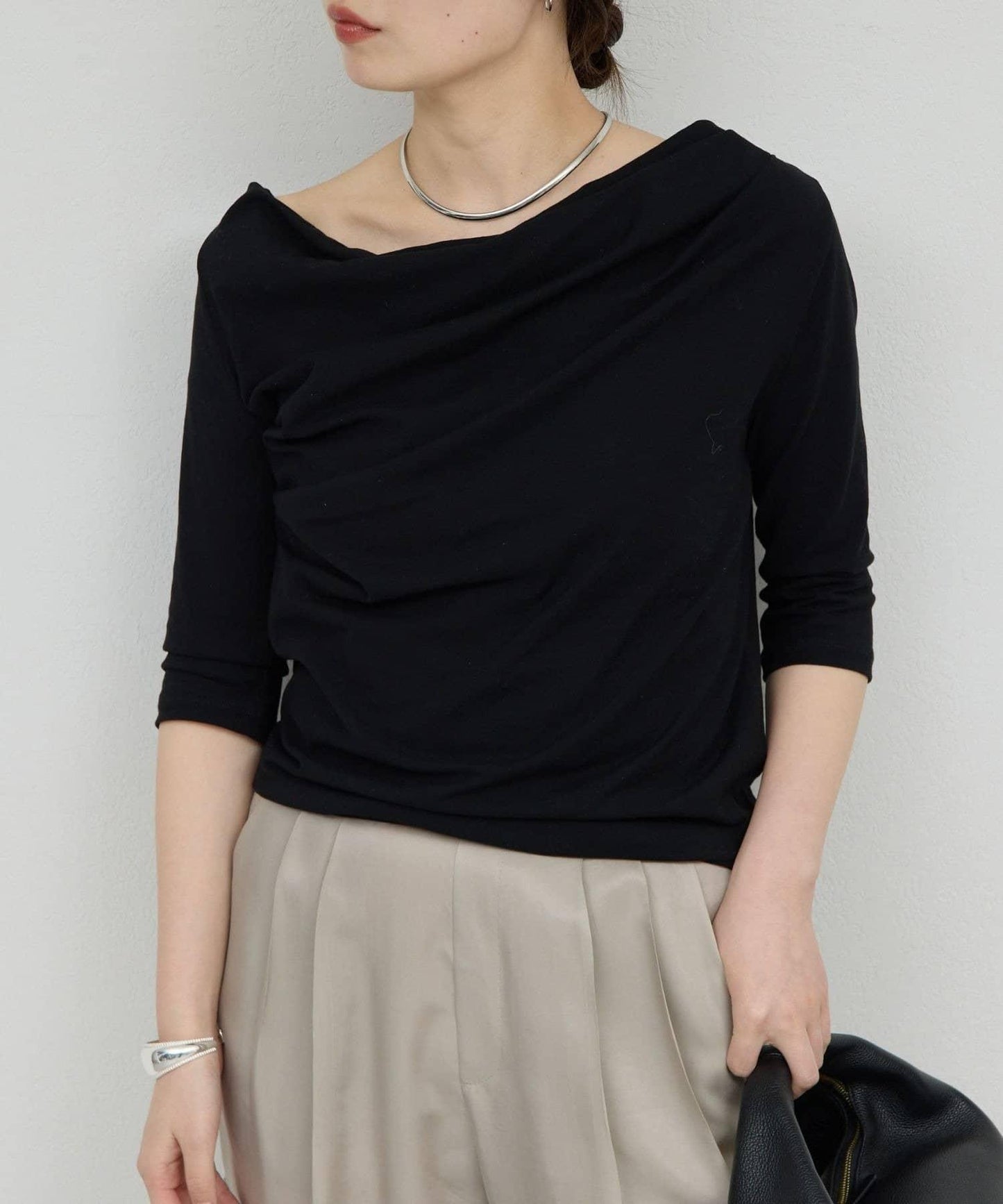 2WAY中袖針織上衣