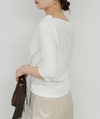 2WAY中袖針織上衣