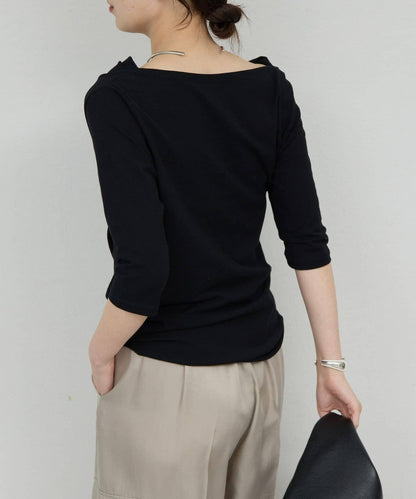2WAY中袖針織上衣