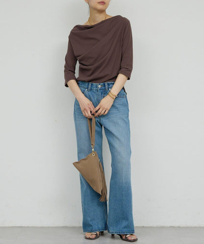 2WAY中袖針織上衣