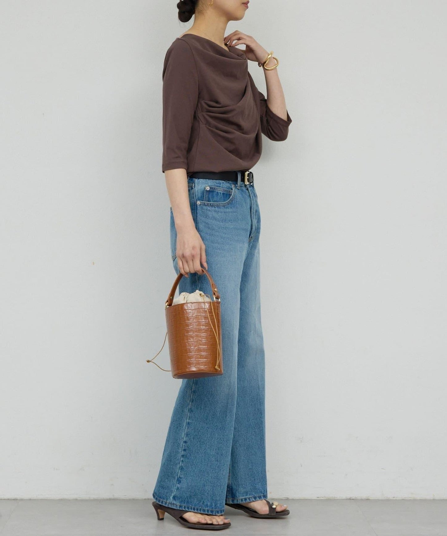 2WAY中袖針織上衣