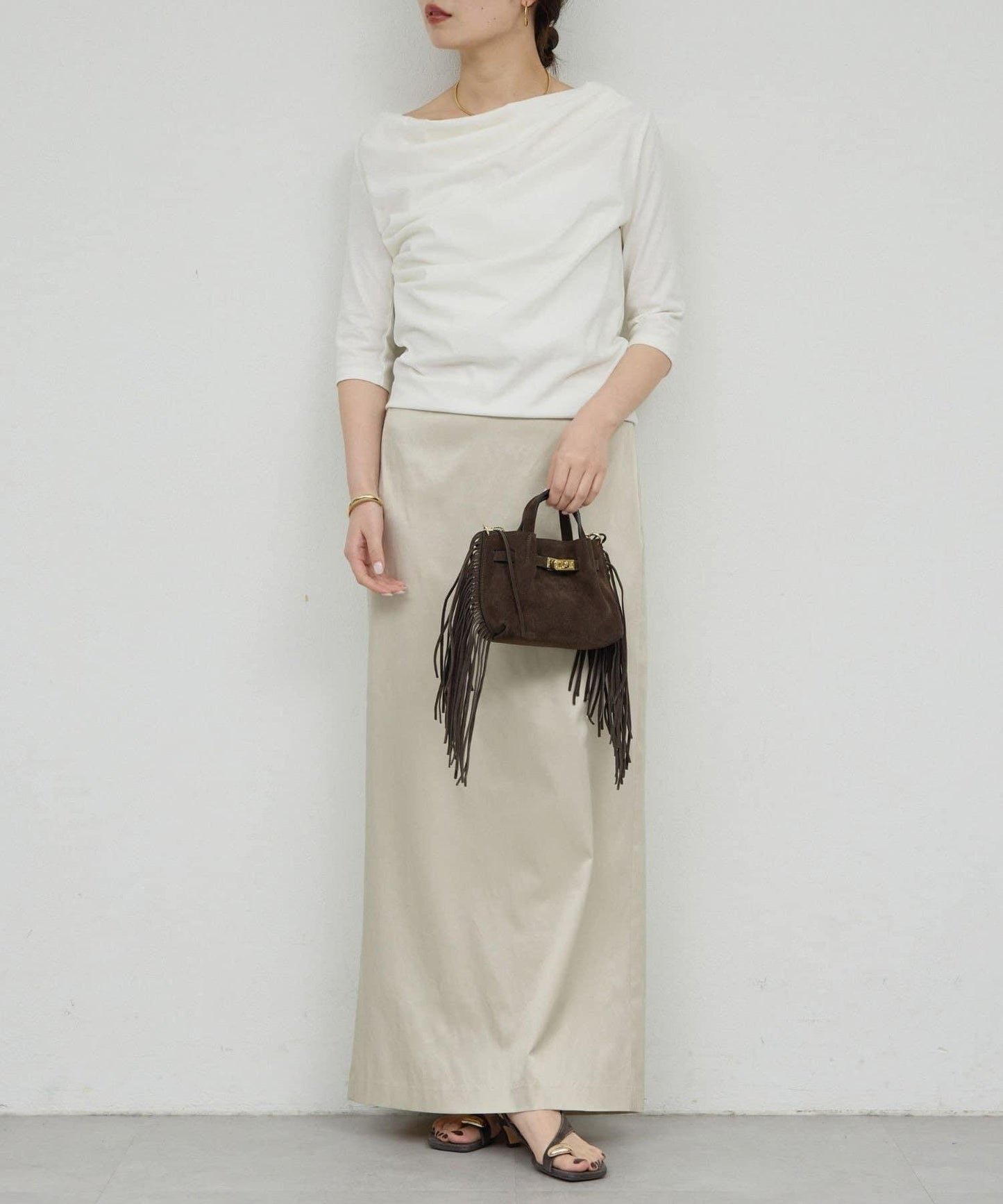 2WAY中袖針織上衣