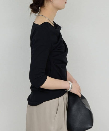 2WAY中袖針織上衣
