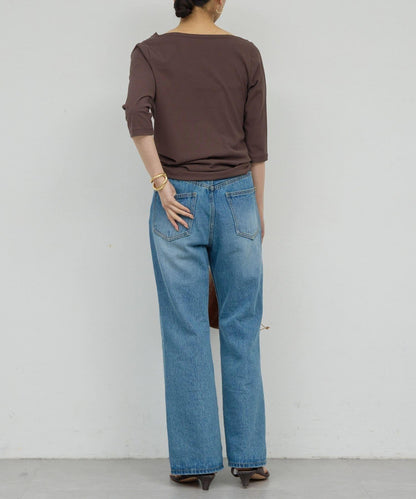 2WAY中袖針織上衣