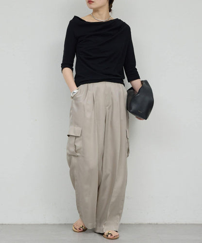 2WAY中袖針織上衣