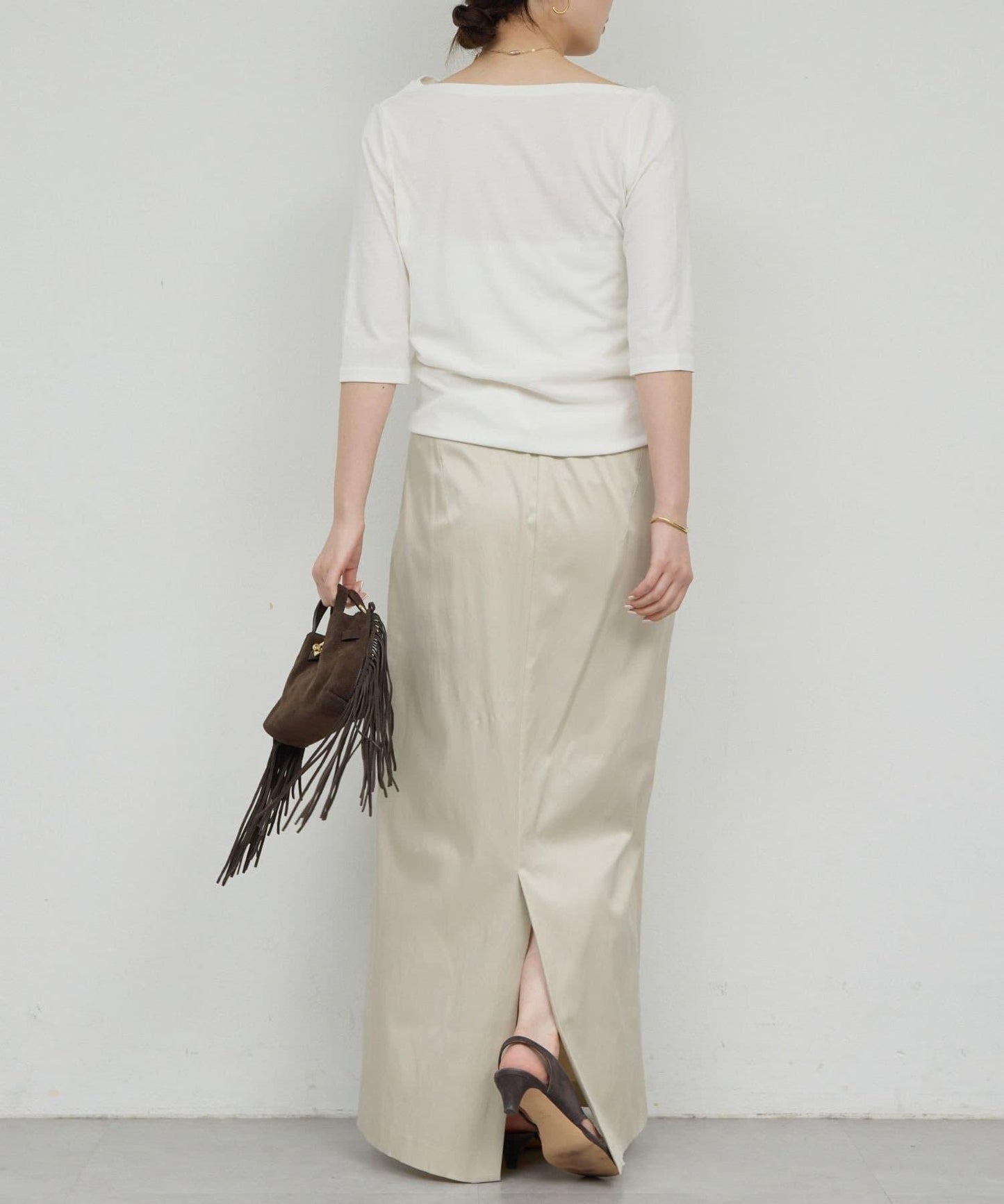 2WAY中袖針織上衣