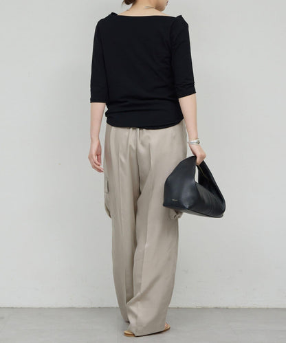 2WAY中袖針織上衣