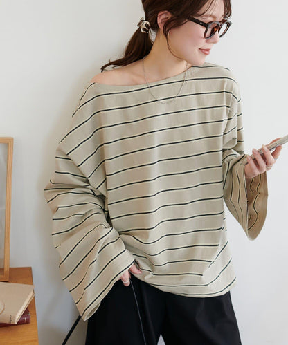 2WAY 單肩條紋套頭衫