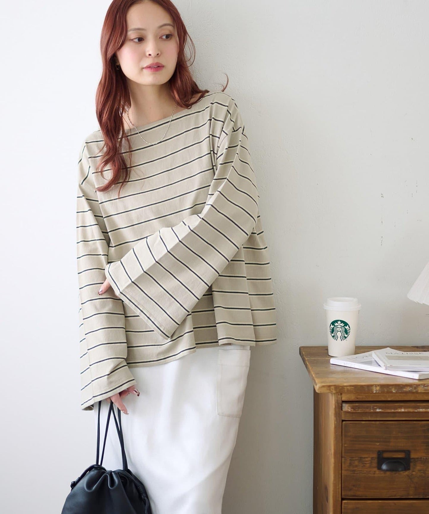 2WAY 單肩條紋套頭衫
