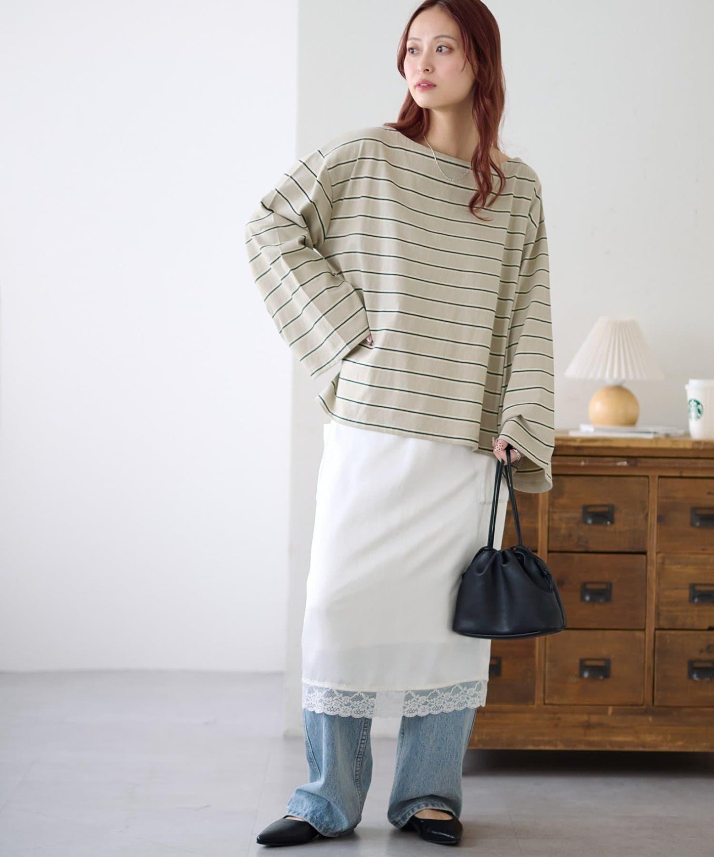 2WAY 單肩條紋套頭衫